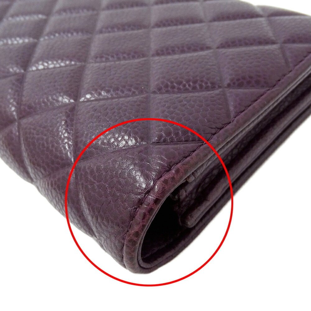 CHANEL Purple Caviar Leather Wallet - Picture 11 of 13